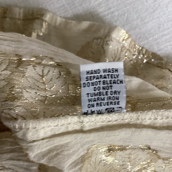 Me 2 Magic Maxi Dress Small Metallic Embroidered Gold  Boho Holiday Party - Picture 12 of 16